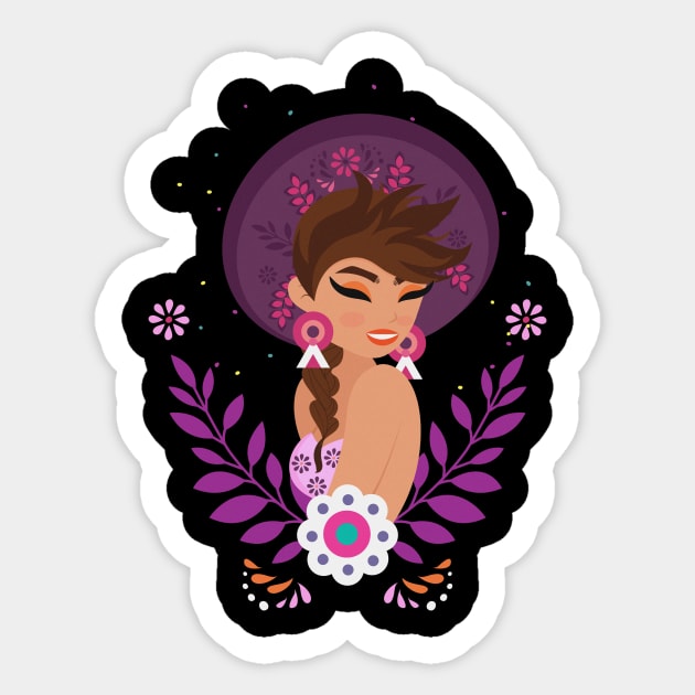 Latina abtract mexican nature floral design Sticker by RZG